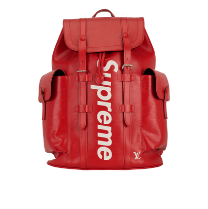 x Supreme Christopher Backpack, &pound;2,200, Handbags, Red, Leather, Front view